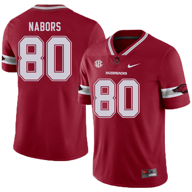 Men #80 Brett Nabors Arkansas Razorbacks College Football Jerseys Sale-Alternate